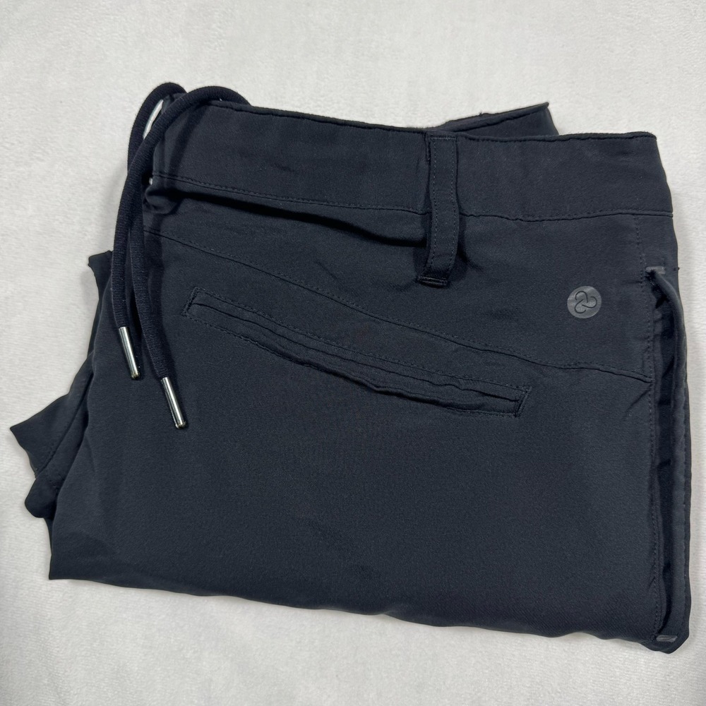 Zella‎ Commuter Mens Pants 34x30 Black Flat Front Performance Drawstring Chino